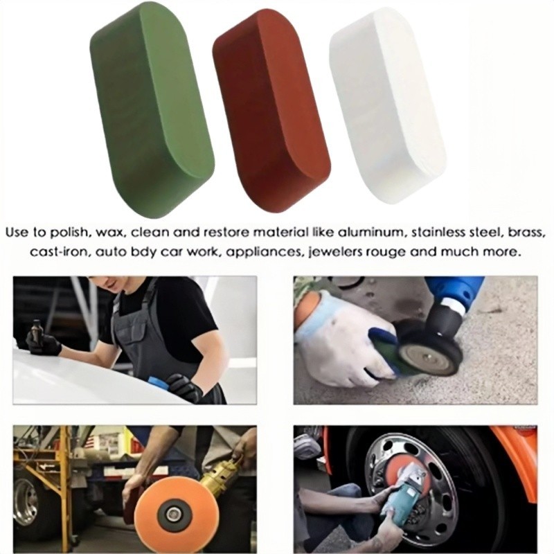 3 Pack Polishing Wheel Bench Jewelry Grinder Buffing Flannel Compound Bars Set