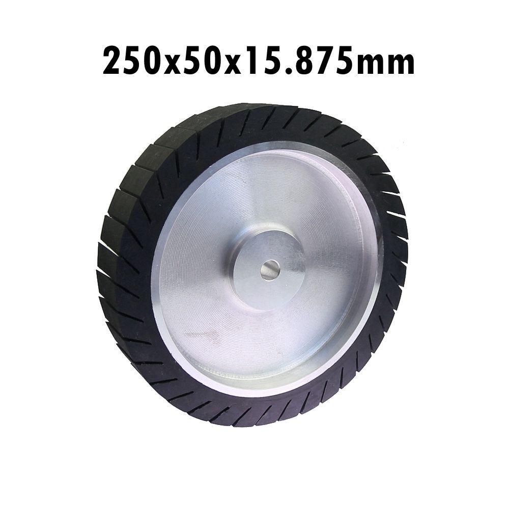 250*50mm Centrifugal Rubber Contact Wheel 10″ for Sanding Belts on Motor Grinder