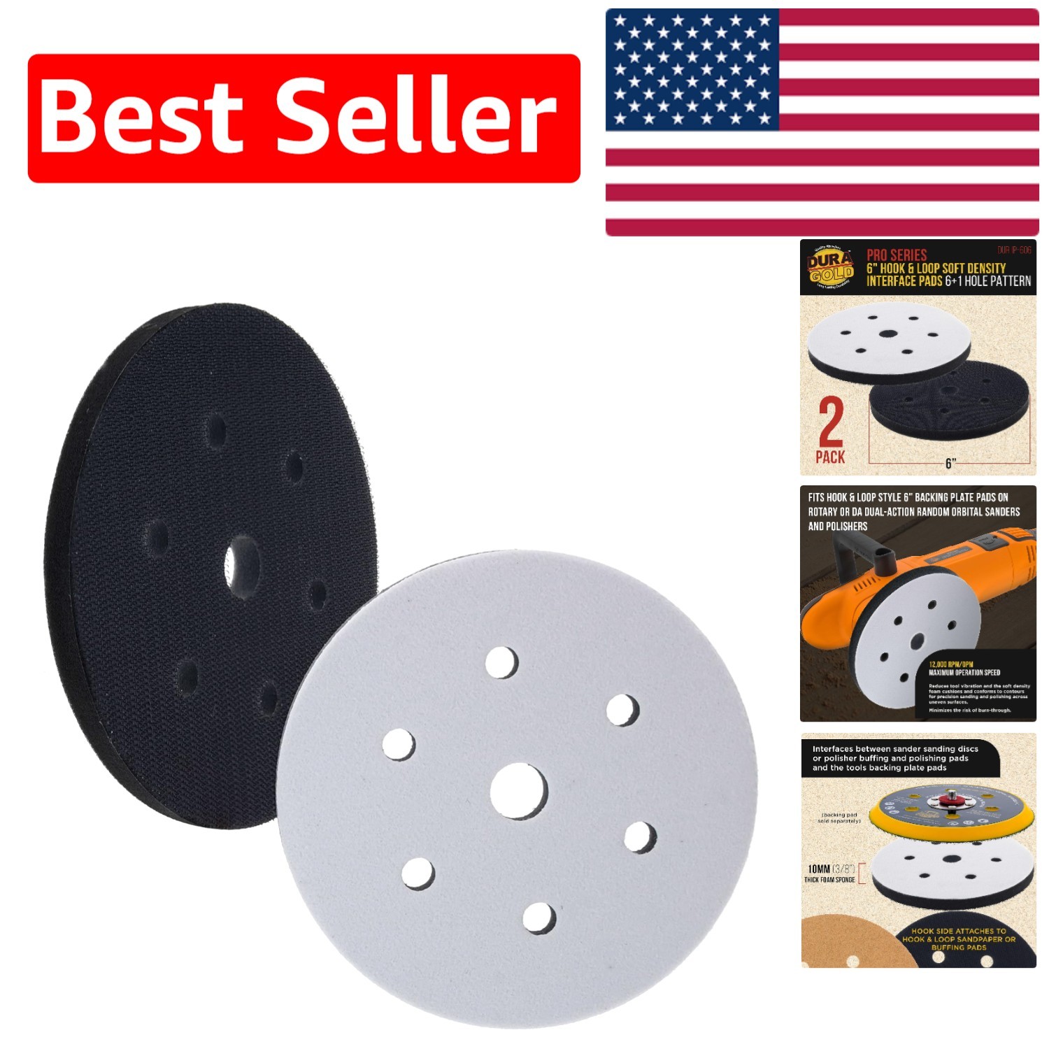 High-Performance 6″ Interface Sanding Pads – Perfect for Vacuum Sanders