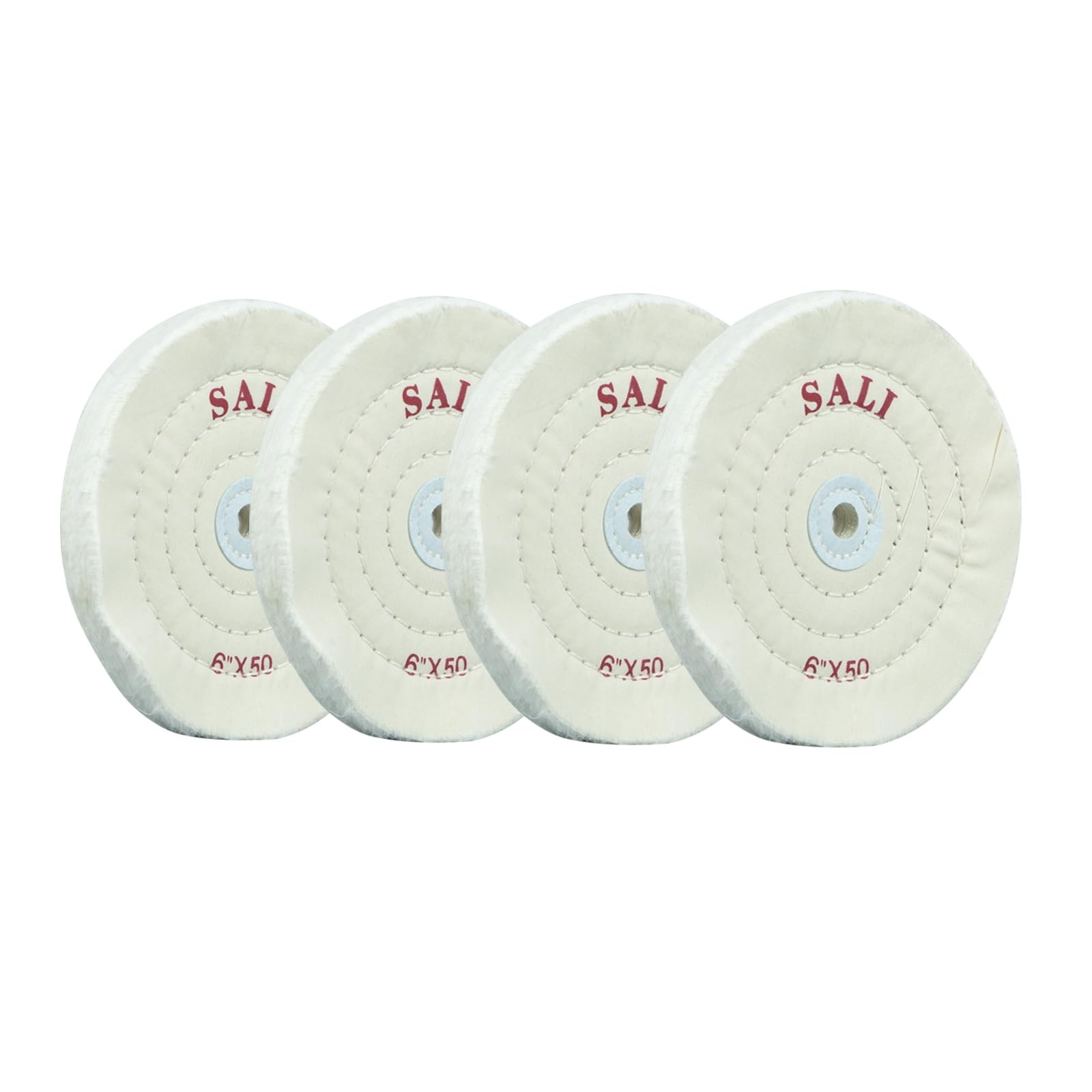 SALI 4 Pack Polishing Wheel for Bench Grinder Buffing Wheel 6 inch White Cotton