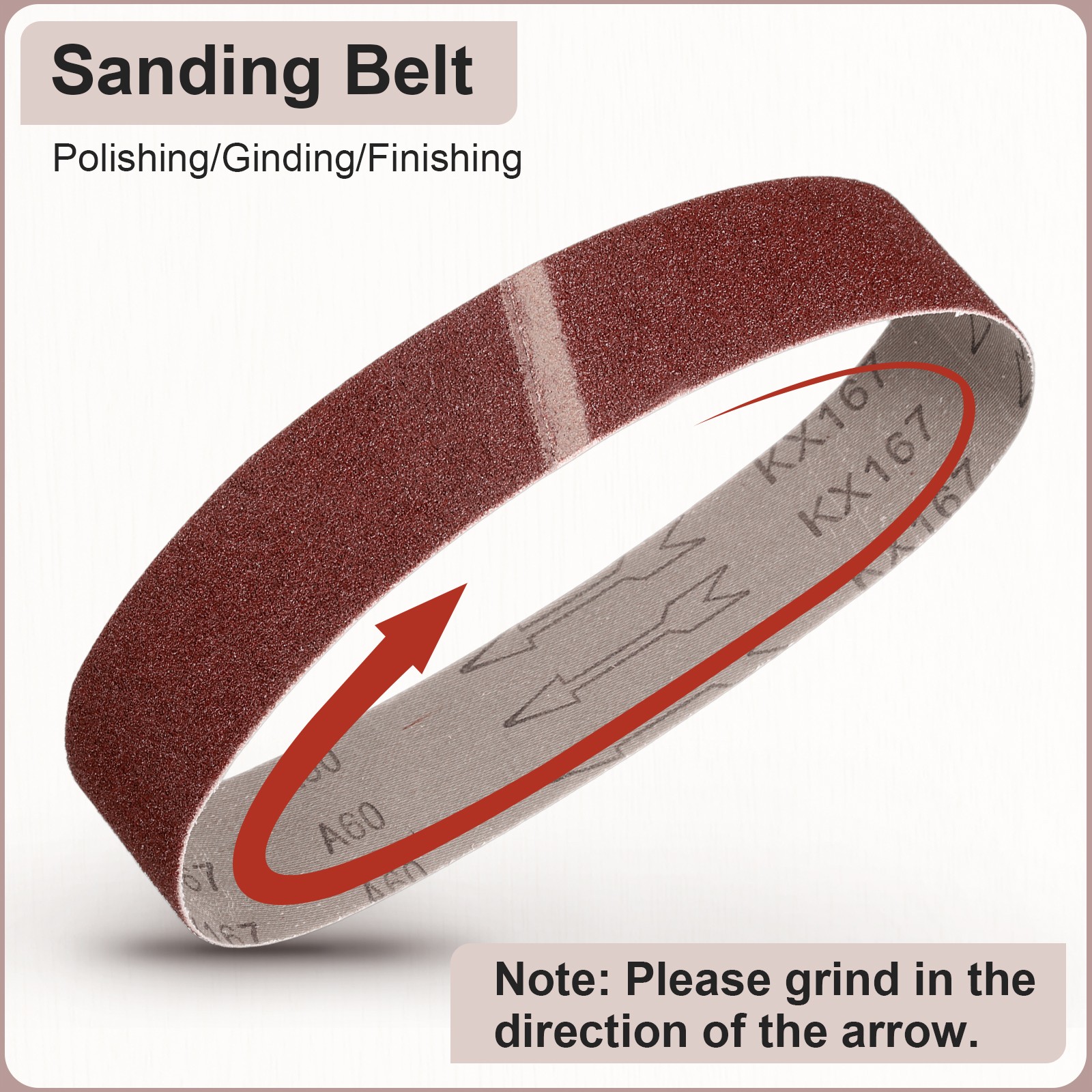 4 x 132 Inch Sanding Belts, 3 Pcs 80 Grit Aluminum Oxide Belt