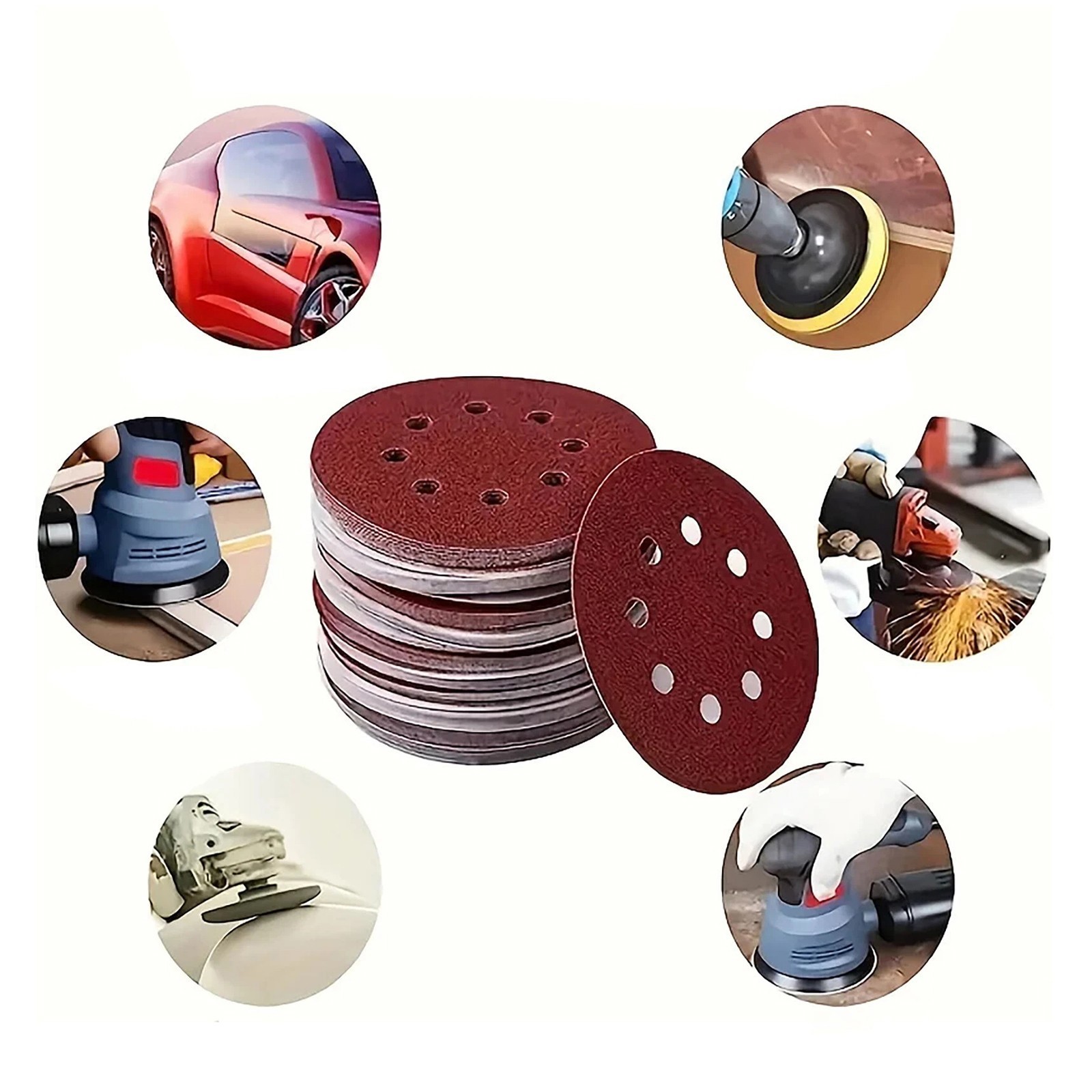 225mm 9″ Sanding Discs 40 – 600 Grit Orbital Sander 8 Hole Pads Premium quality