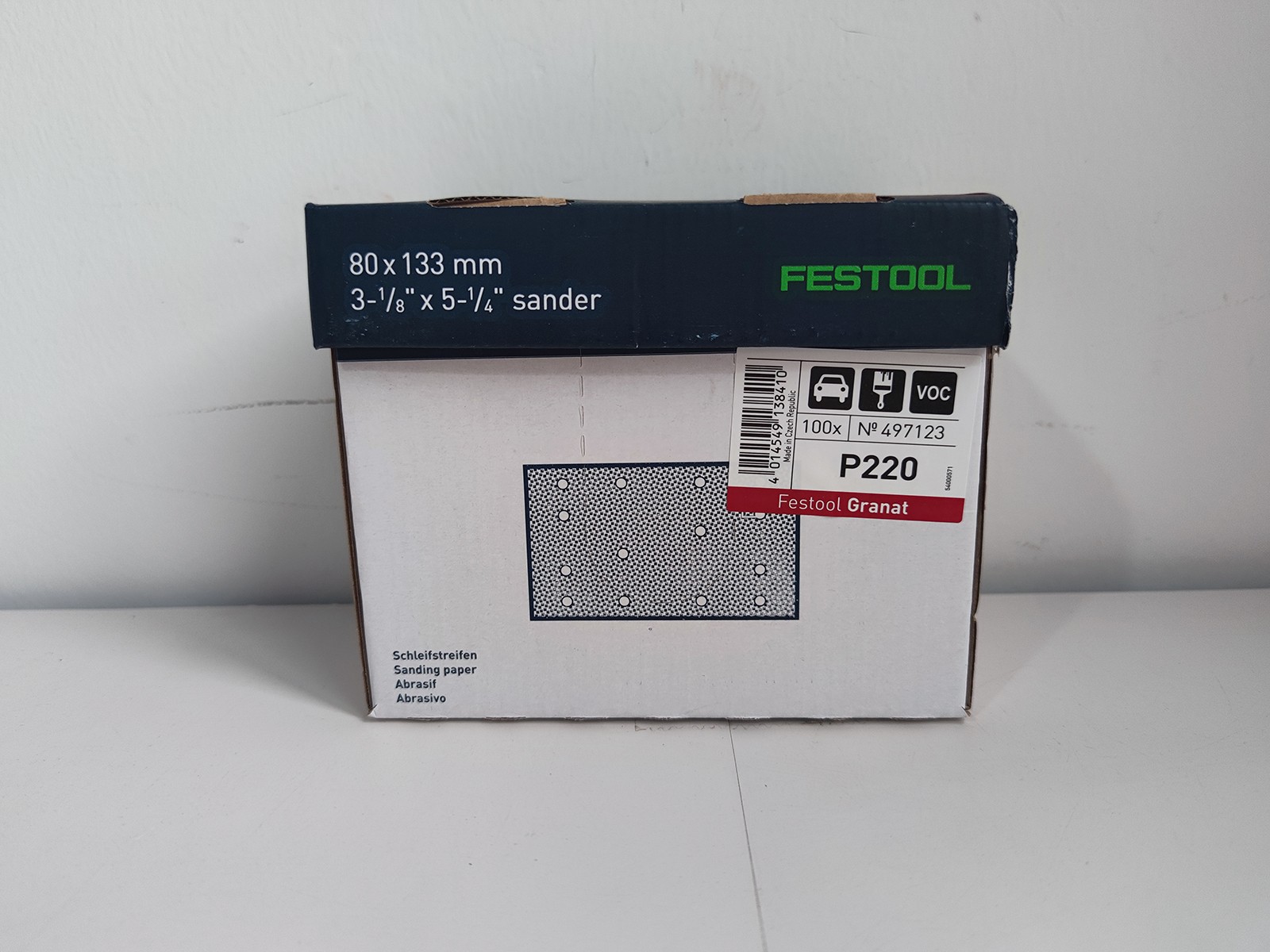 Festool 497123 Grit Abrasives Granat STF 80×133 P220 100 Pack, Sanding Discs
