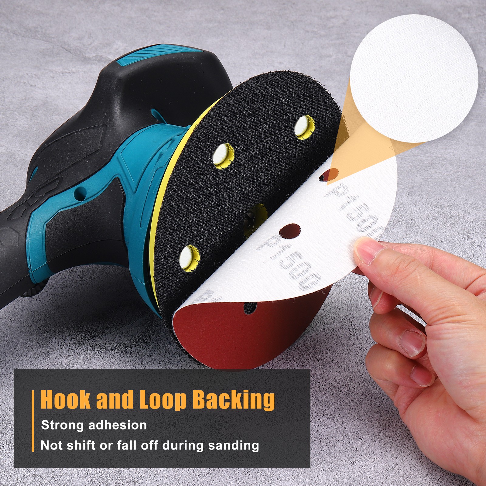 75 Pcs 125mm 5 Inch Sanding Disc 60/120/240 Grit 8 Hole Round Sandpaper