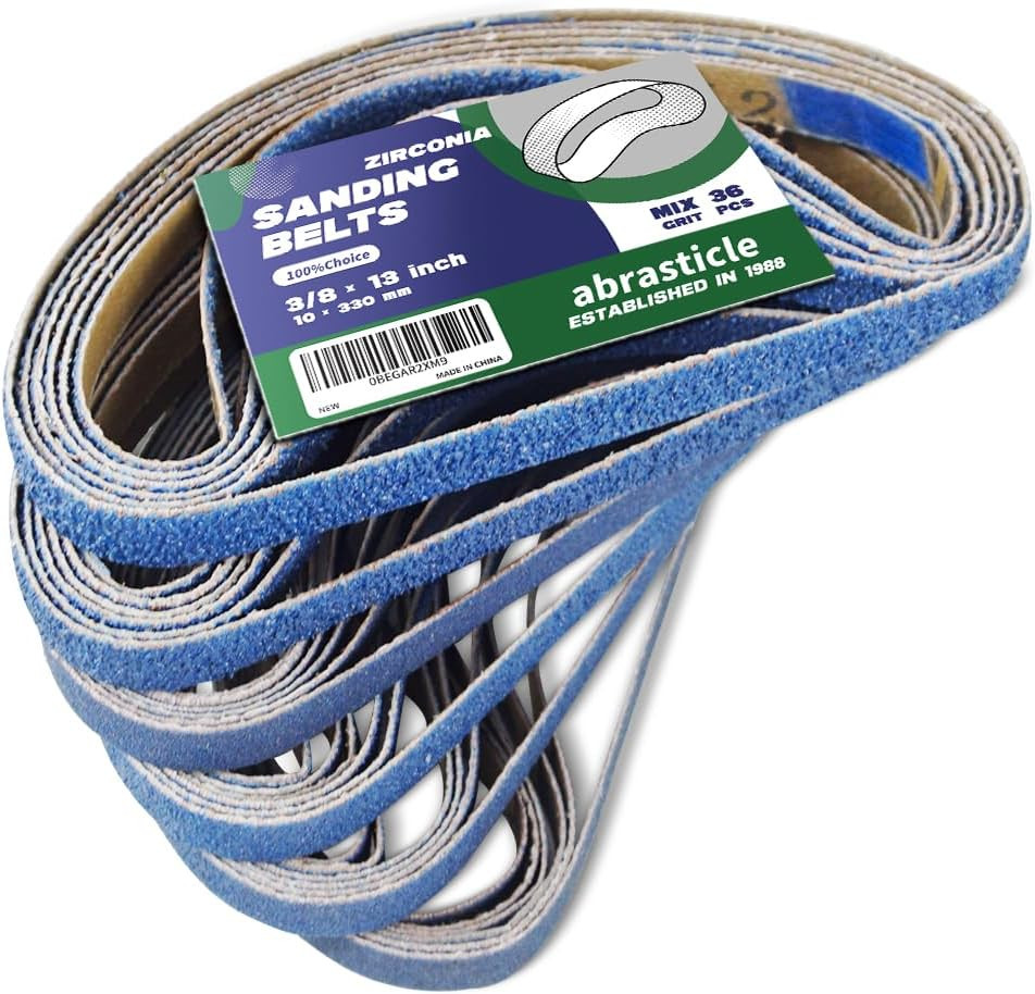 3/8″ X 13″ Zirconia Sanding Belts for Metal, 3/8 X 13 Inch Zirconia Metal Grindi