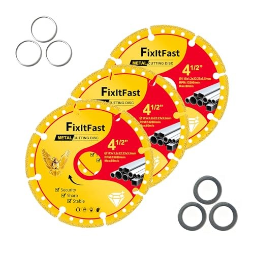 Diamond Metal Cutting Wheel 4-1/2 x 7/8 for Angle Grinder – 3PCS 3.0 METEL-4.5