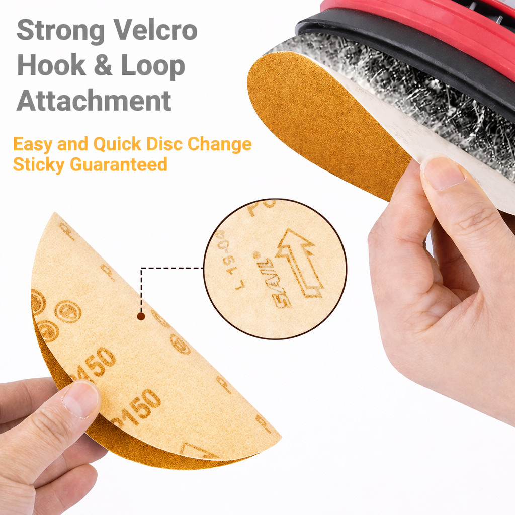 Mila Auto 6 Inch Sandpaper Disc 100 Pack Hook & Loop Orbital DA Grit 40-800