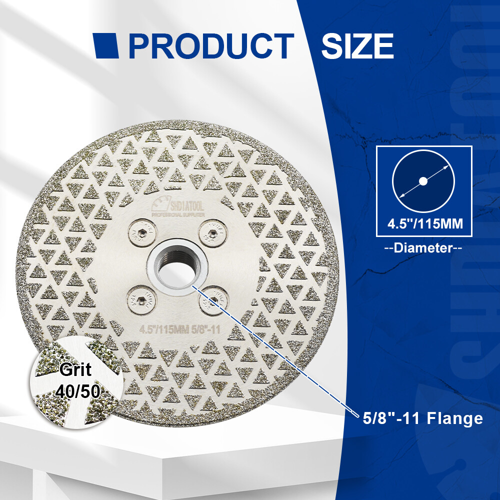 5/8-11 4.5″/115mm Diamond Cutting Grinding Disc Granite Marble Grinder Saw Blade