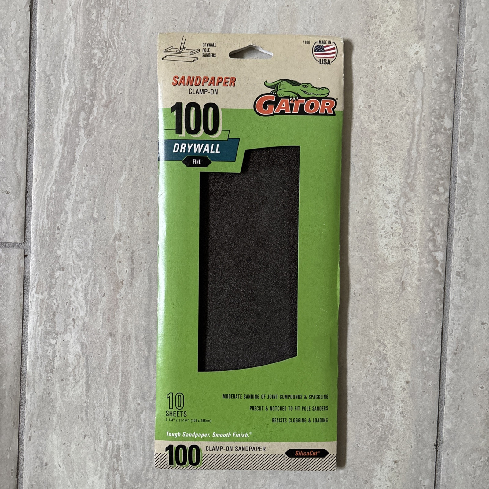 Gator Medium 100 -Grit Sheet Sandpaper 4.25-Inches W x 11.25-Inches L 10 -Pack