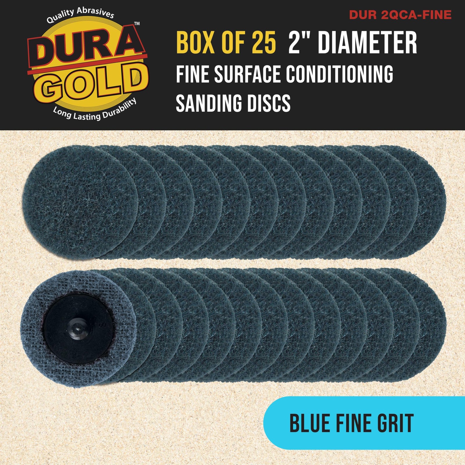 2 Diameter Surface Conditioning Discs Blue Fine Sanding Grit (Box of 25) – R-Typ