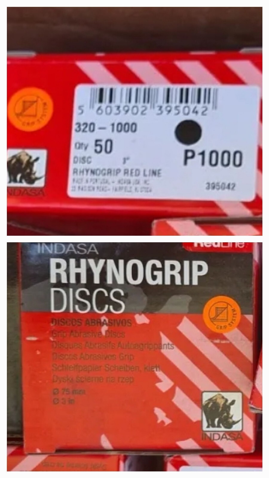 1000 Grit, 75mm/3″Rhynogrip Discs: Redline, 320-1000 grit 75mm X1 Box Of 50