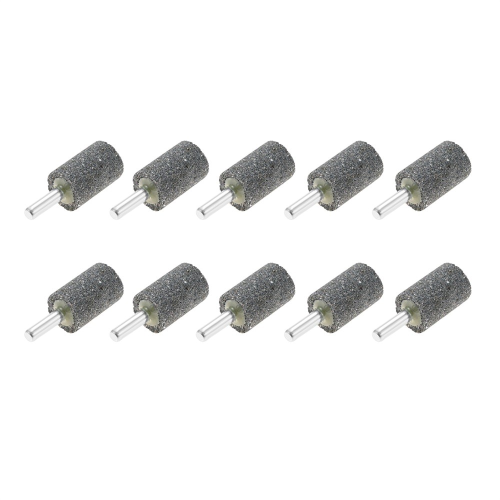 10x Rotary Drill Aluminum Oxide 20mm Head 1/4″ Shank Cylindrical Grinding Stones
