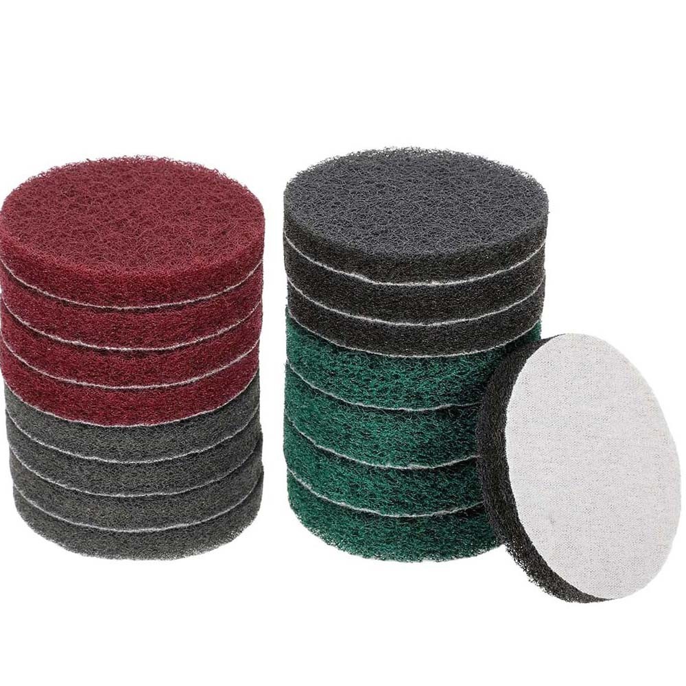 3″ 75mm Nylon Fiber Scouring Pads Hook & Loop Abrasive Cleaning Pad 240~2000Grit