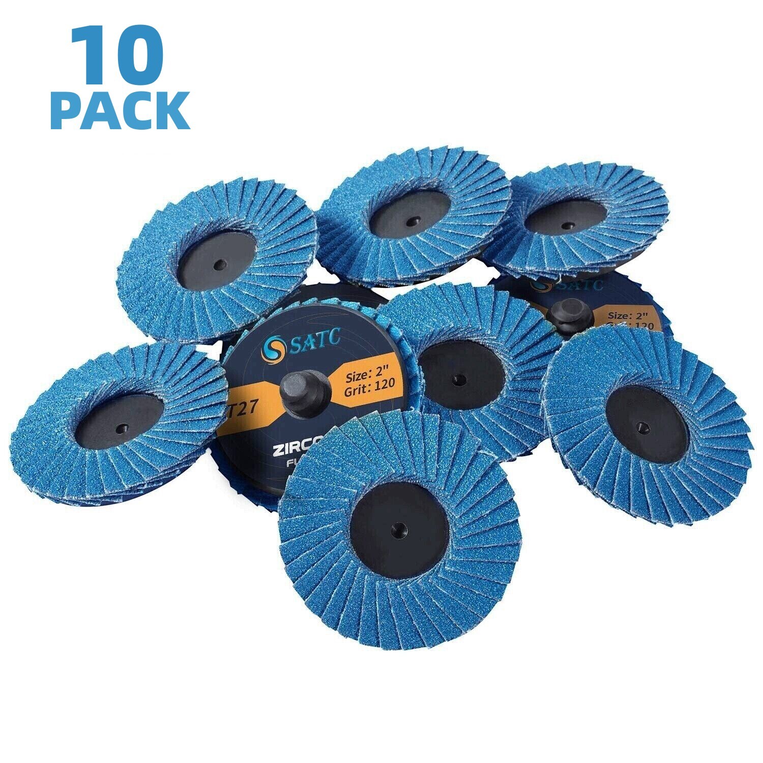 10PCS 2″R-Type Roll Lock Flap Sanding Grinding Discs Wheels 120 Grit Die Grinder