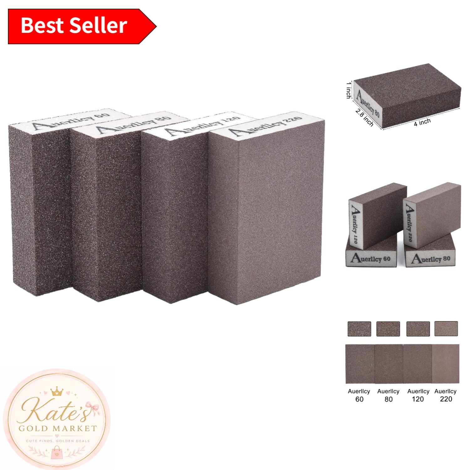 Reusable Sanding Sponge Set with Grit Indicators – Perfect for Crafting & DIY