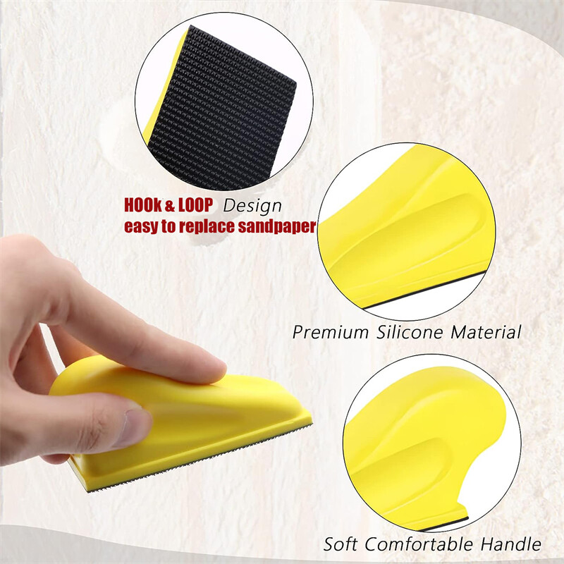 1/2/3/PCS Hook Loop Hand Sanding Block Sandpaper Polishing Pad Abrasive Tools