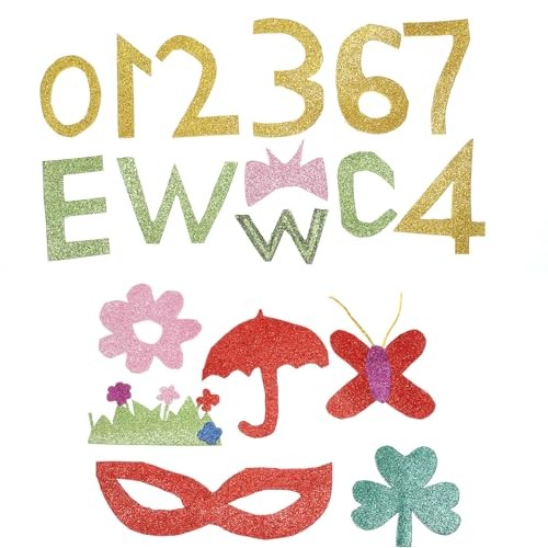 20 Sheets 2mm Glitter Foam Sheet, 16″ x 12″ Sparkle EVA Paper 16×12″ Red