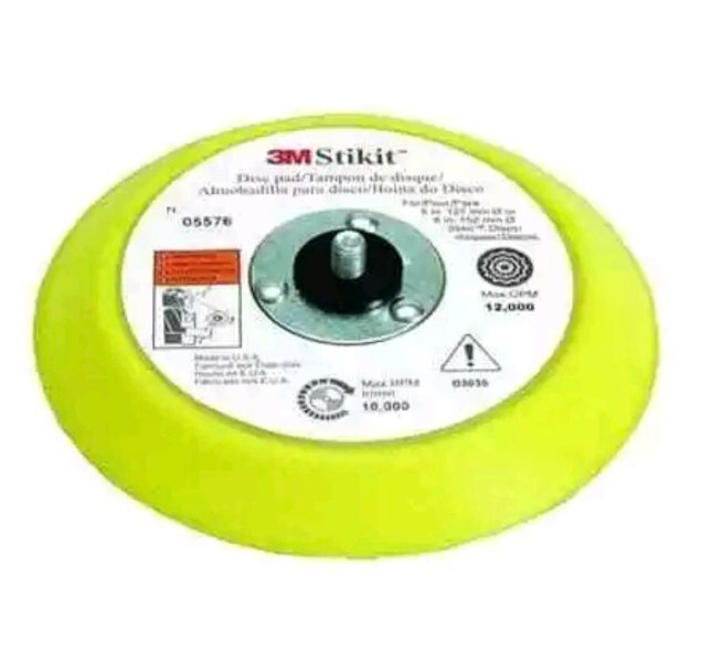 New! 3M 05576 Stikit 6″ Durable Foam Disc Backup Pad w/ Tapered Edge in Yellow