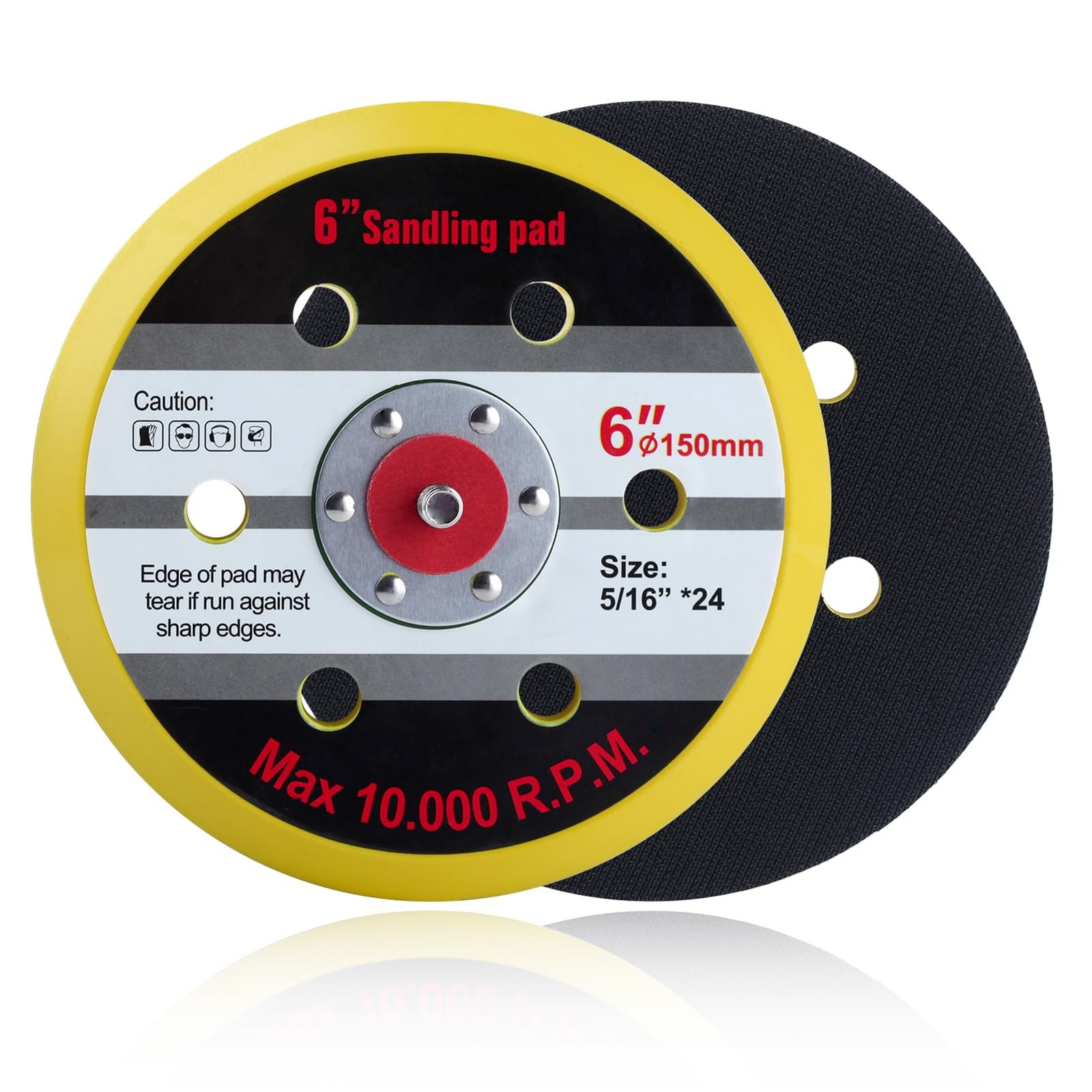 6 Inch 6 Hole Hook and Loop Replacement Sander Pad DA for Air Sander Polisher…