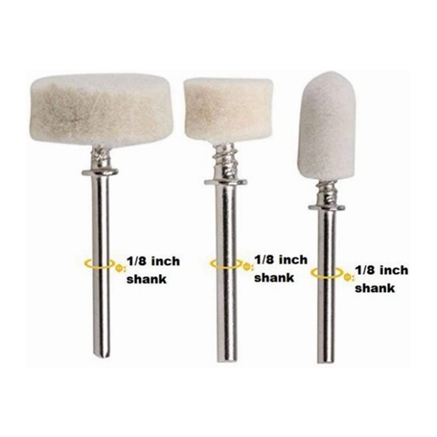 100 Pcs Wool Felt Buffing Polishing Pad Wheel Cone Tips For Grinder Dremel A972