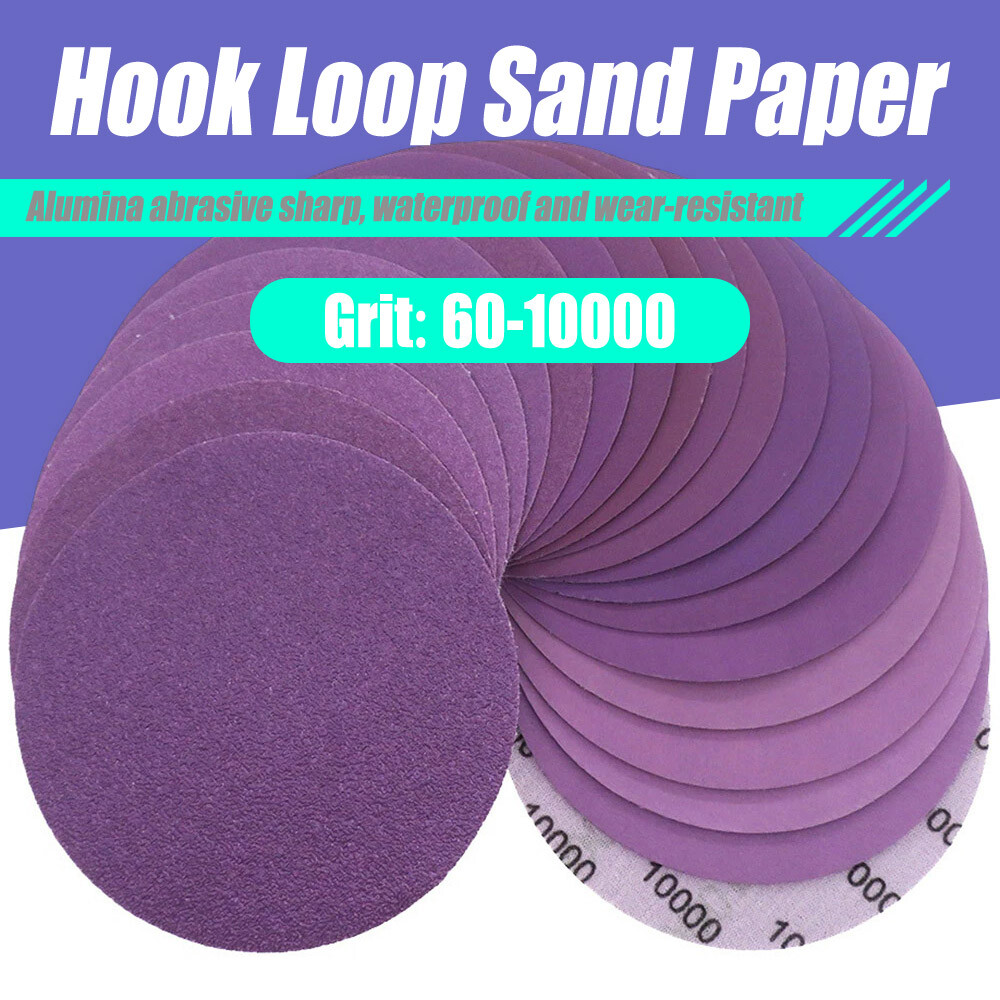 125mm 5Inch Hook Loop Sanding Discs Pads 60-10000 Grit Round Wet & Dry Sandpaper