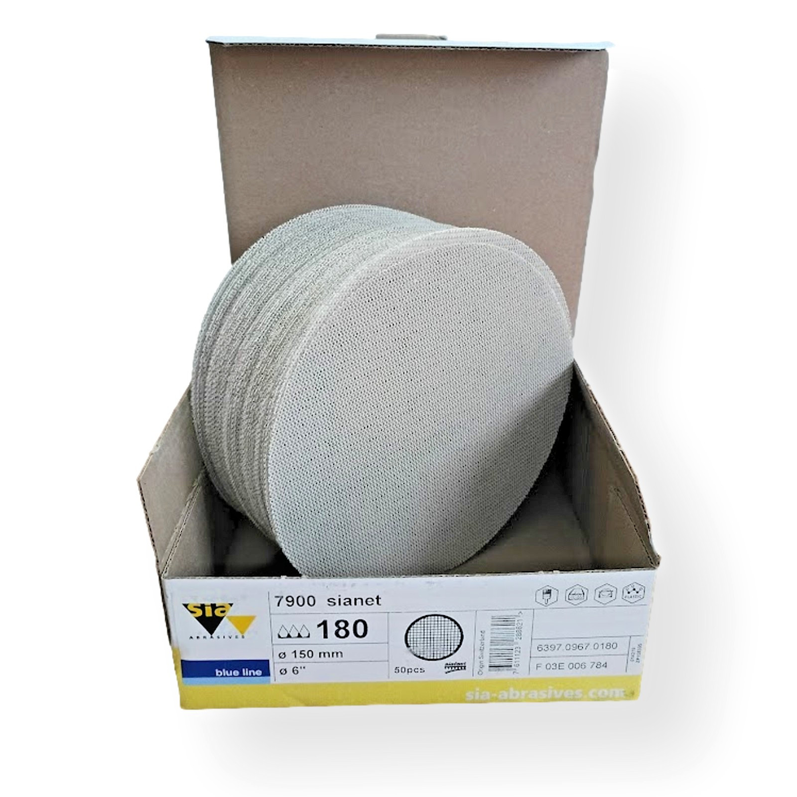 SIA Net Backed Abrasives 7900 Sianet 180 Grit 150mm (6″) Sanding Disc 50 Pk Mesh