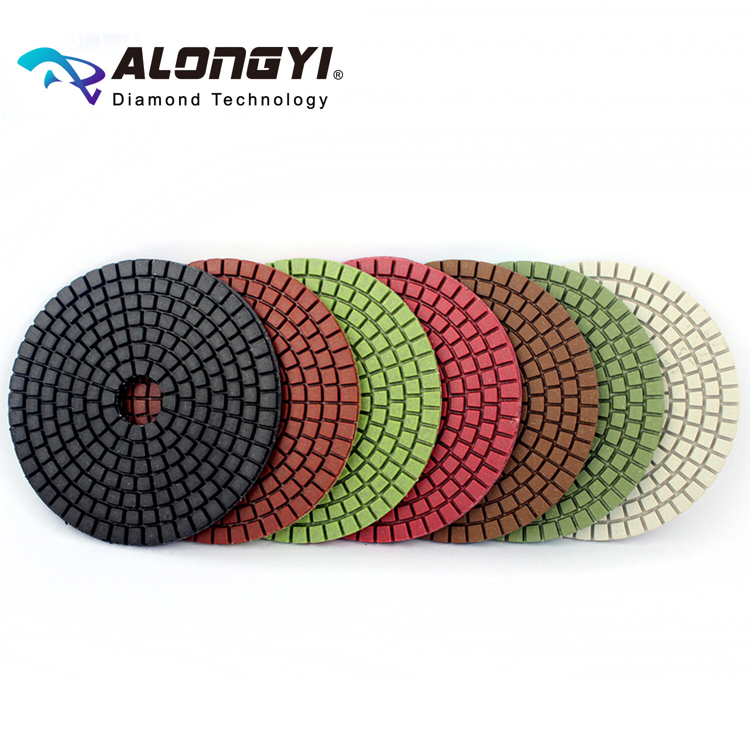 4″ 7Pcs Diamond Polishing Pad Wet Use 100mm Flexible Resin Bond Abrasive Wheel