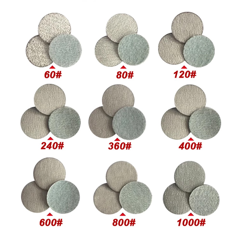 50mm Dry Abrasive Sanding Disc 2″ Hook & Loop Polished Sandpaper 60#-1000# Grit