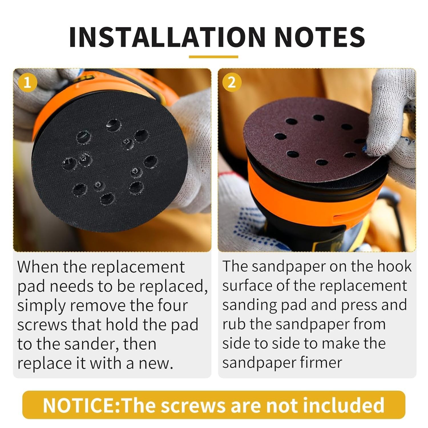 Replacement Hook Loop Sander Pads for Ridgid R2601 R2611