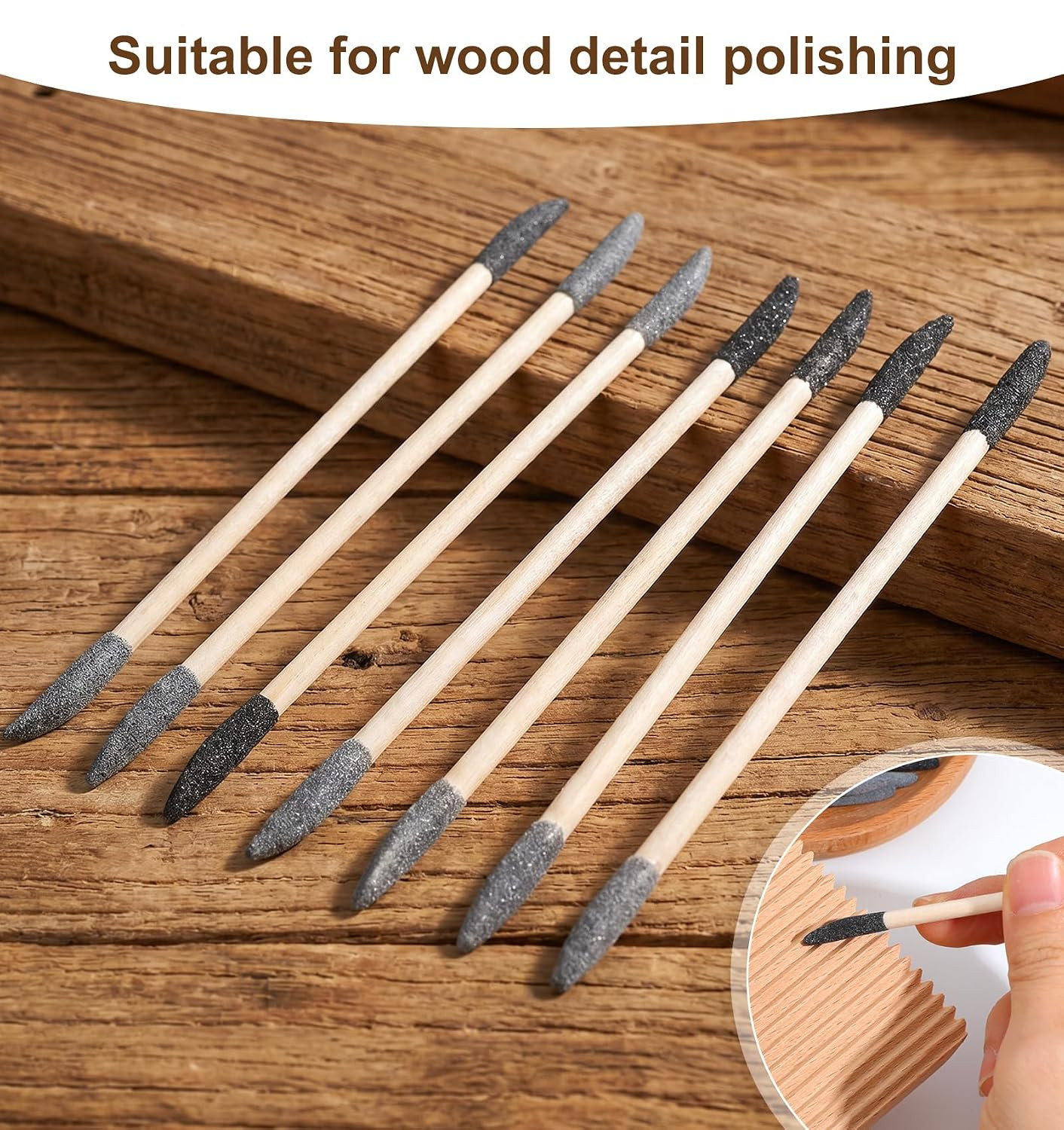 20 Pcs 5.24 x 0.16 Inch Sanding Sticks, Polishing Sticks | Small Crevice Sanding