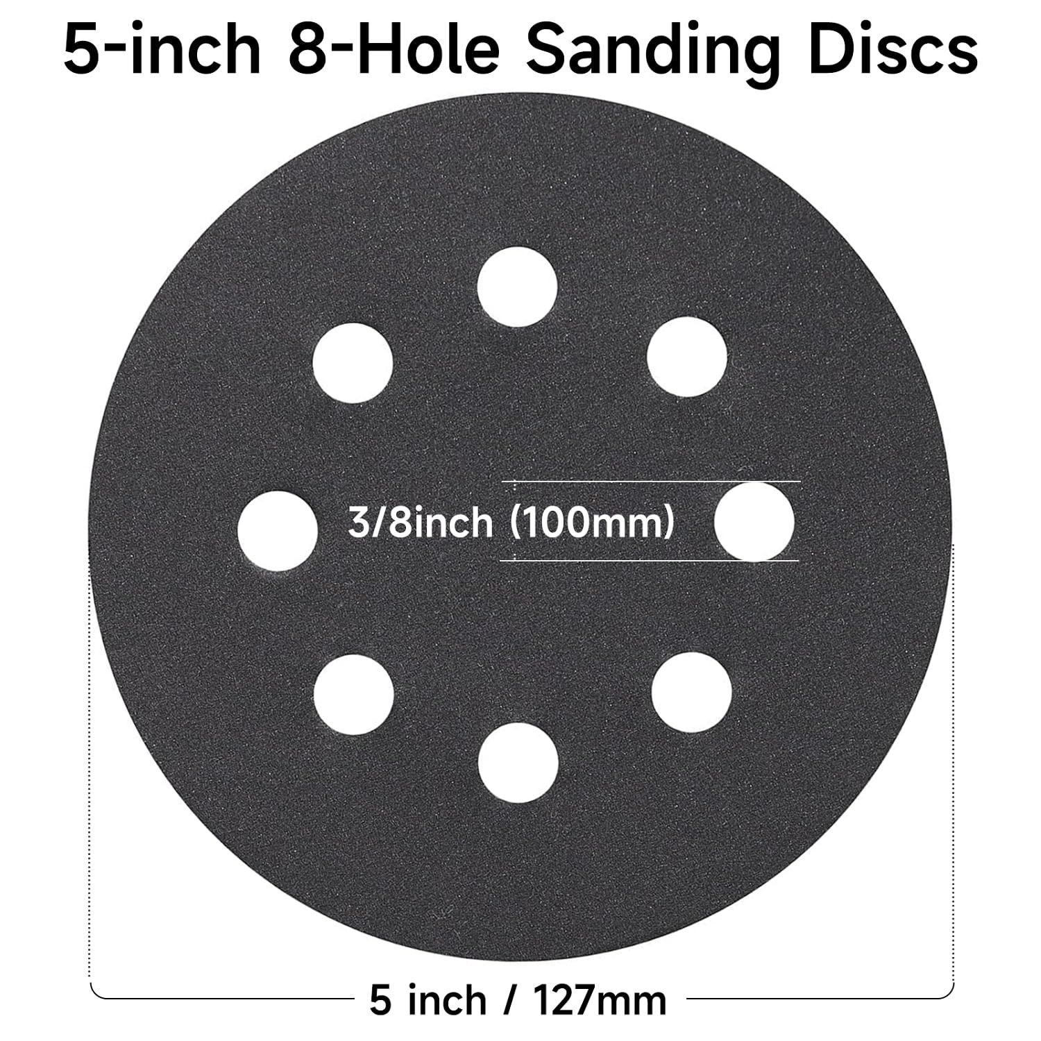 80PCS 5” Hook & Loop Sandpaper Set – Mixed Grit for Metal and Auto Use