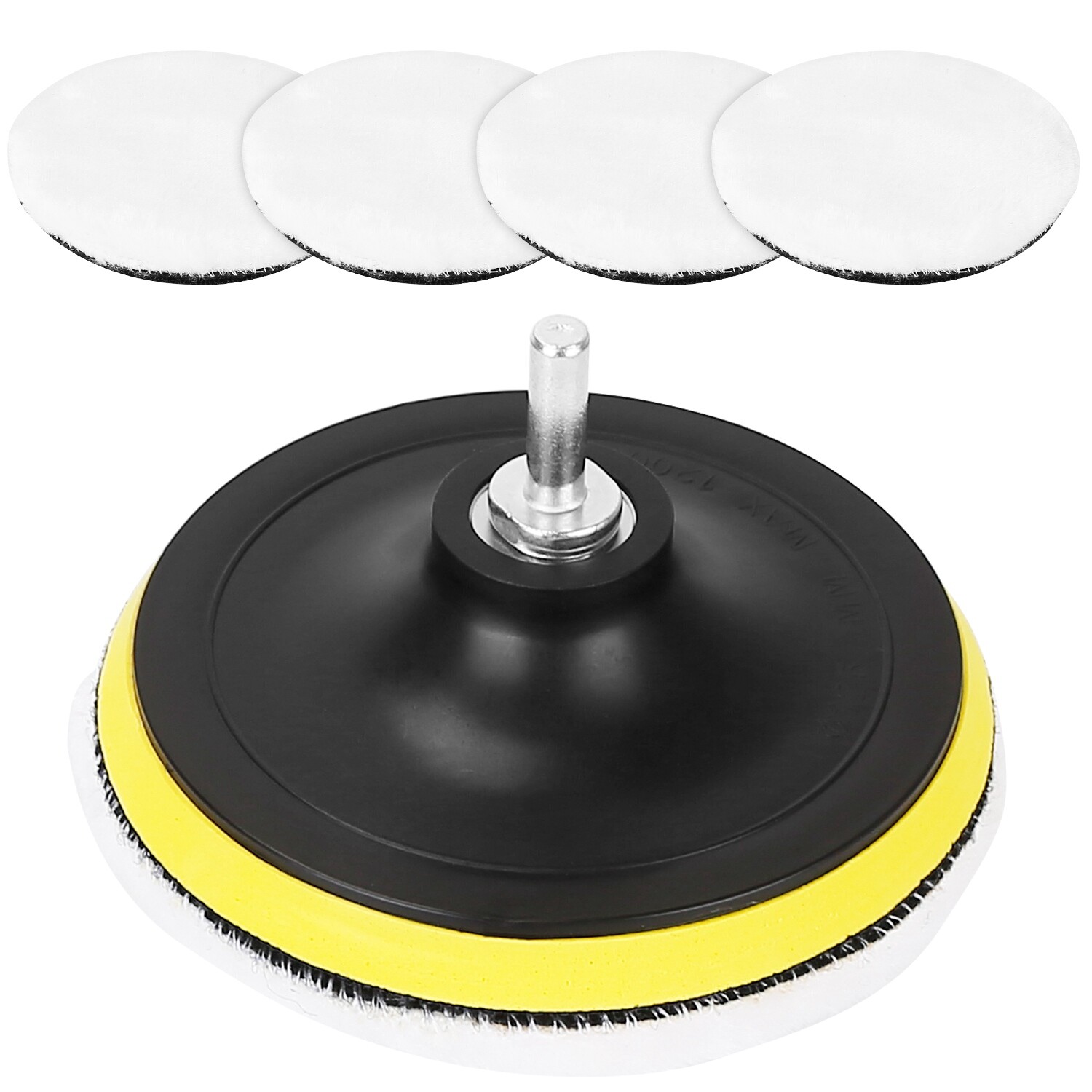 5Pcs 6″ Buffing Polishing Pads Drill Sponge Kit For Car Polisher Drill Adapter