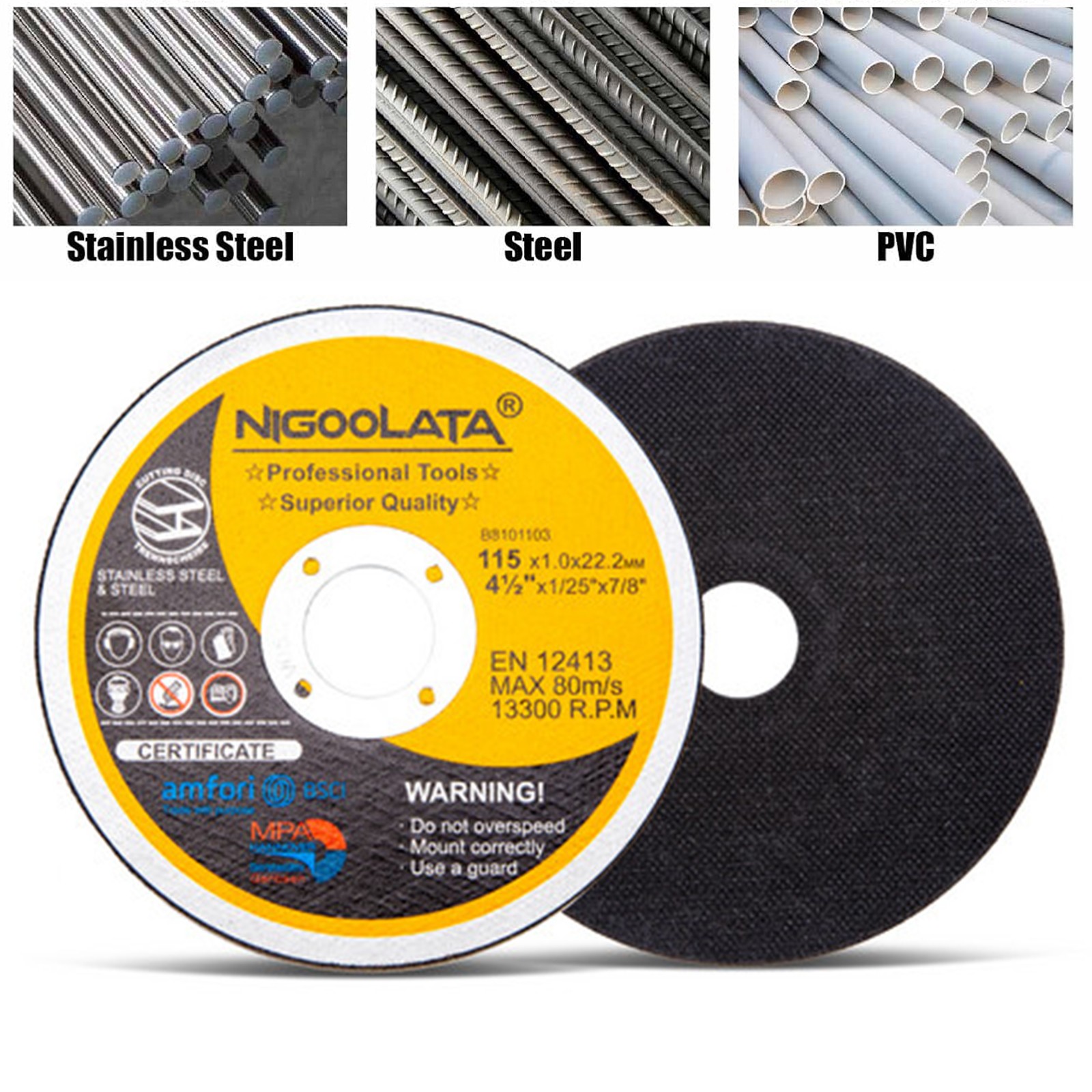 25-100x Cut Off Wheels 4-1/2″ Metal & Stainless Steel Angle Grinder Cutting Disc