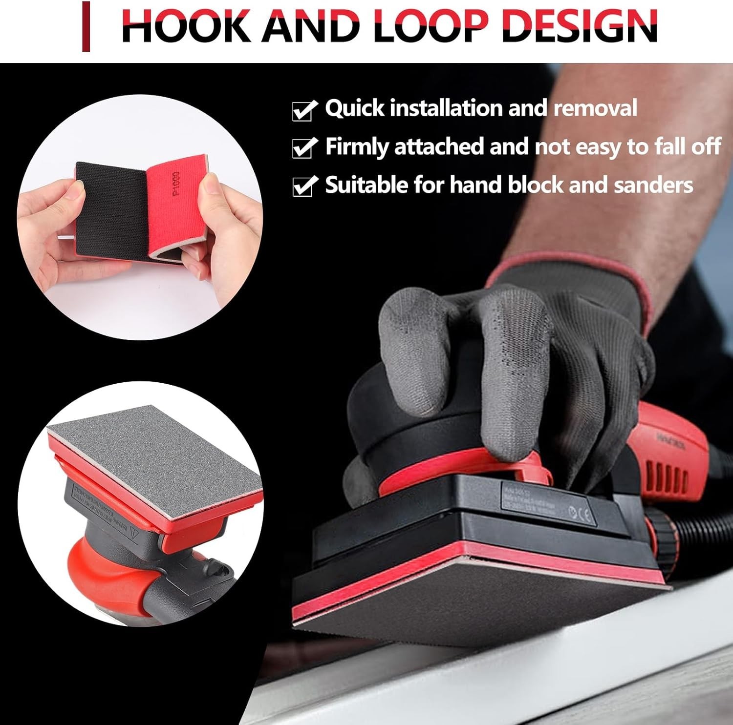 Sanding Sponge Kit 180-3000 Grit Hook Loop Wet Dry Foam Pads for Wood Metal Auto