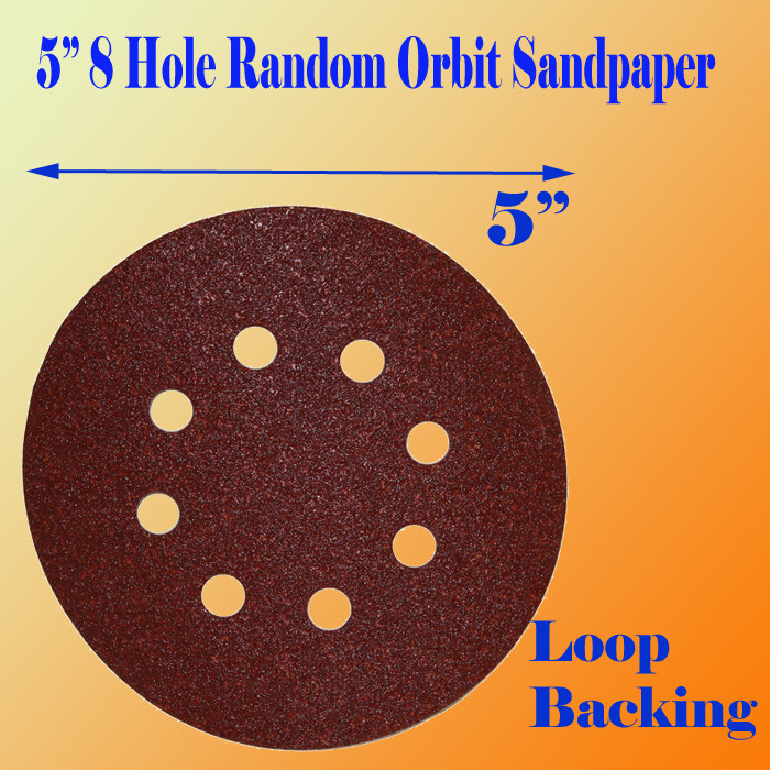 5″ 8 Hole 60 120 240 Grit Sanding Paper Hook & Loop Sandpaper Palm Sander Ryobi