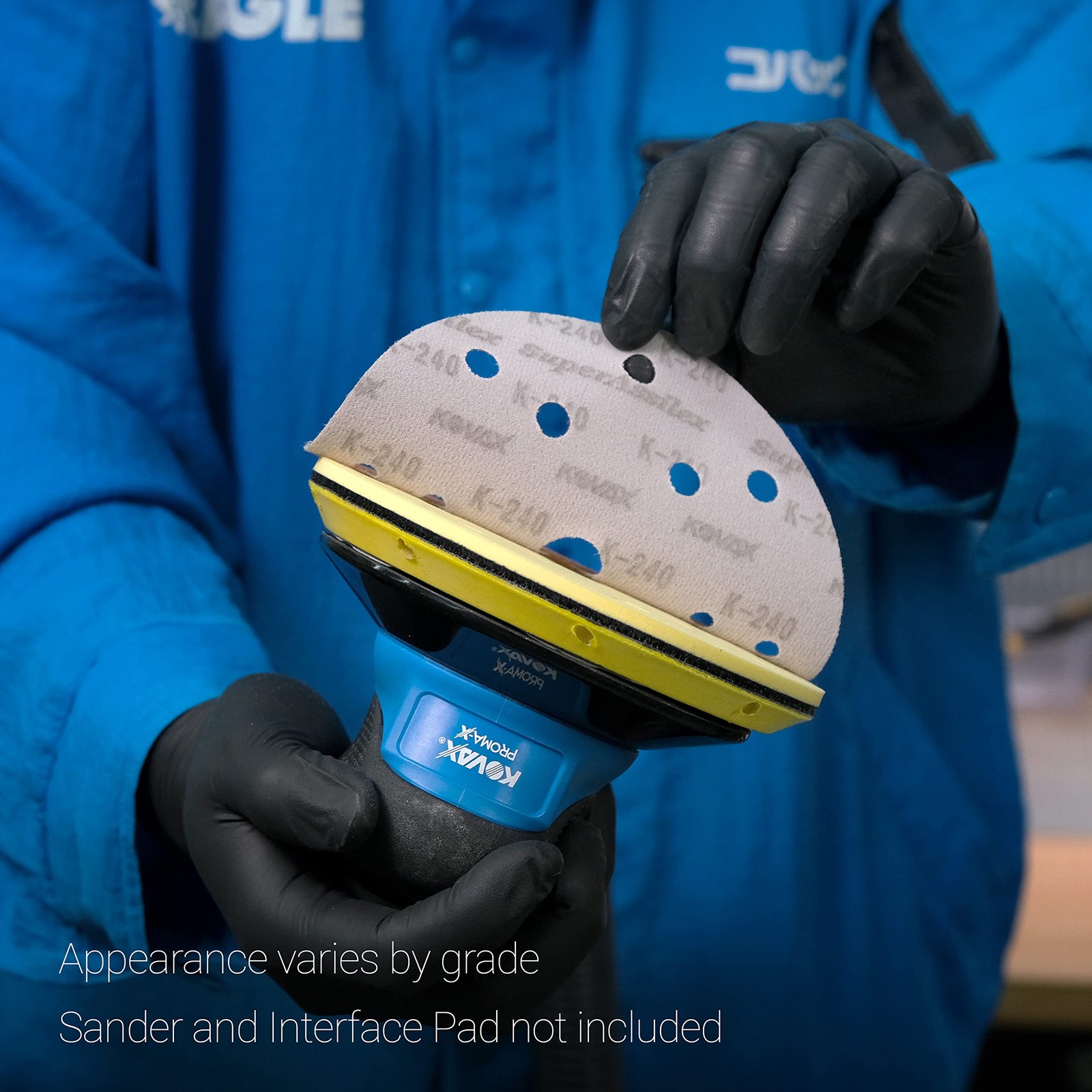 Super Assilex Flexible 6 inch Sanding Discs, Ocean K-360, 15 Holes, Hook & Loop,