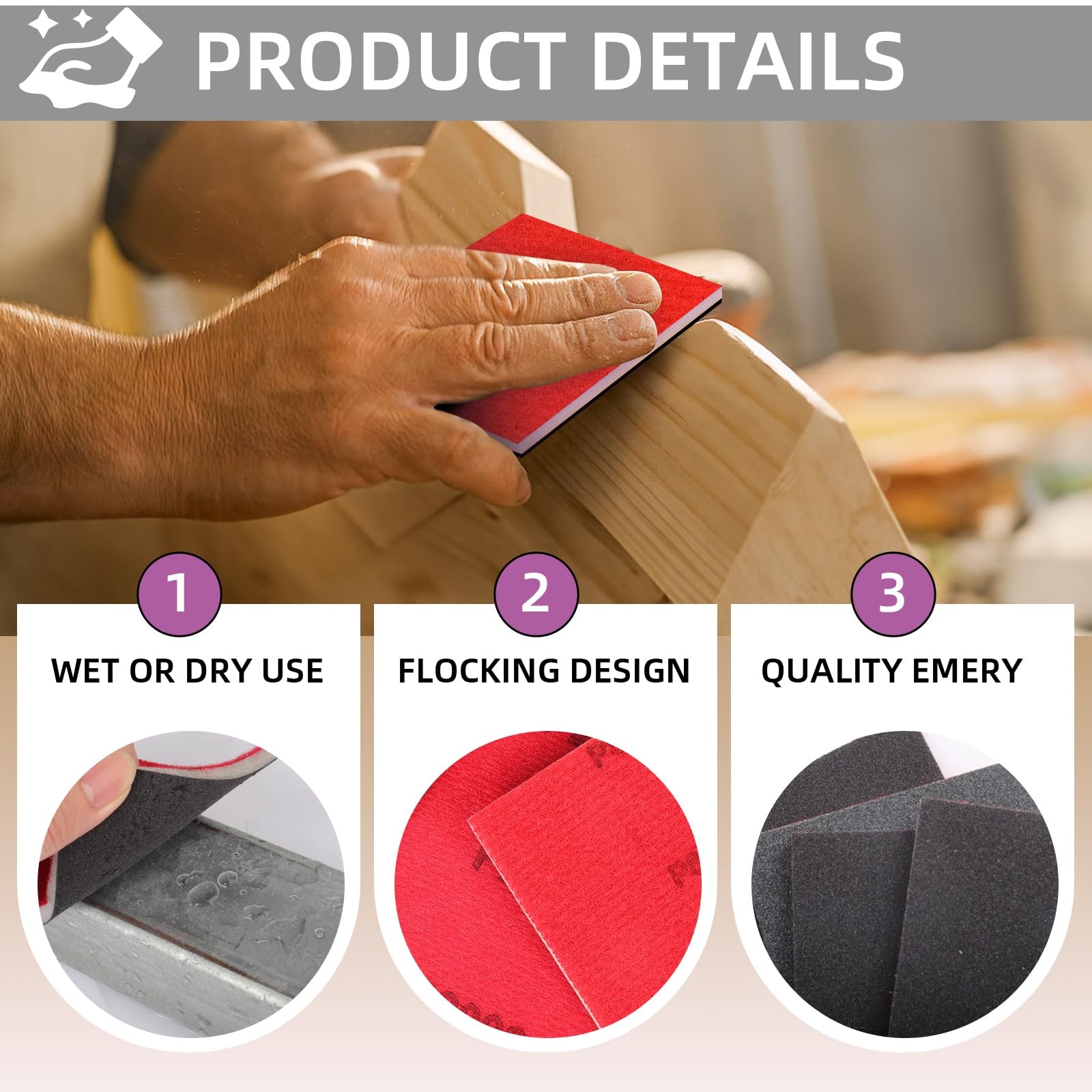 24 PCS 2000 Grit Sanding Sponge Set Soft Foam Pads 3×4 Inch Wet Dry Sandpaper