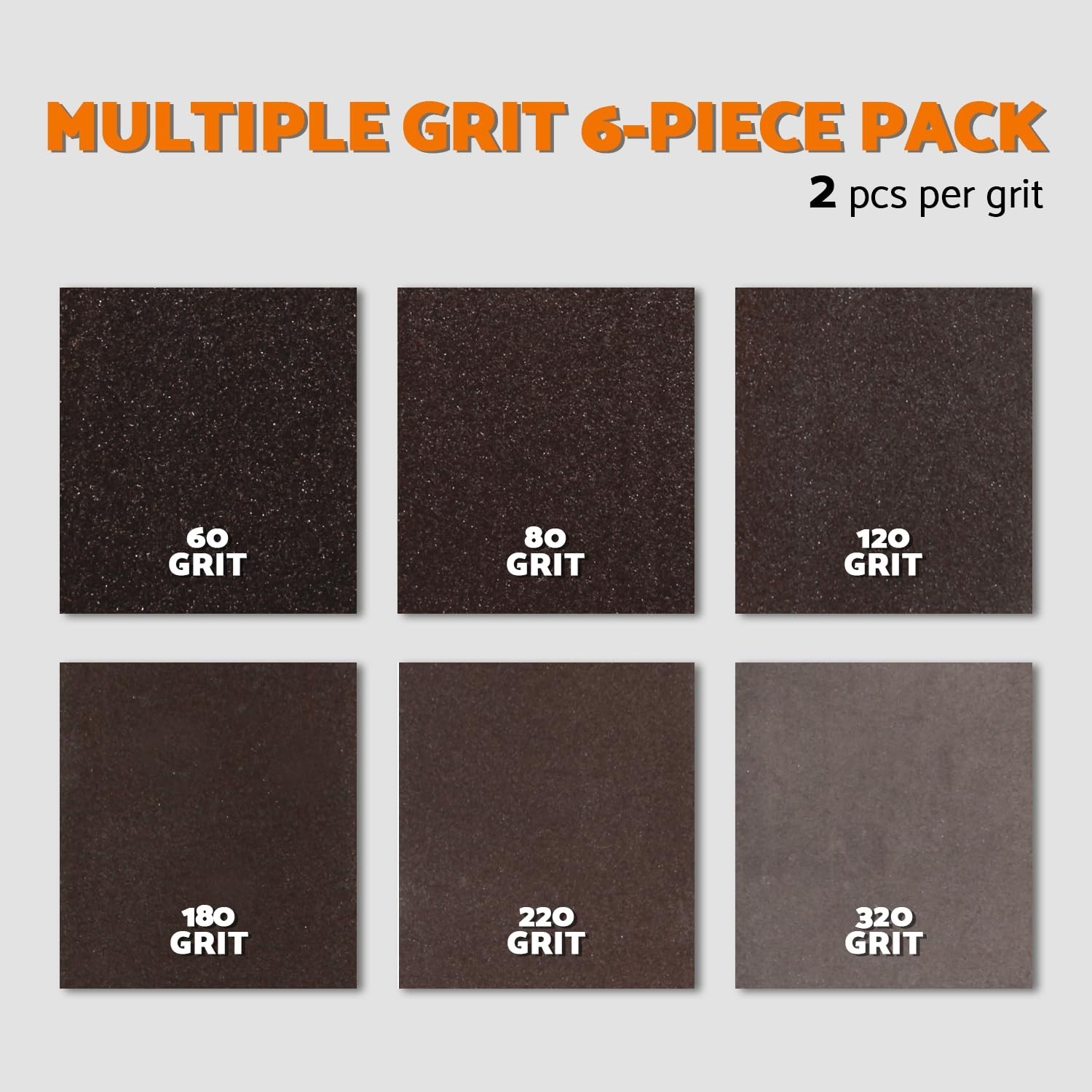 Dual-Sided Sanding Sponges in 6 Grits with Tack Cloth for Easy Finishing
