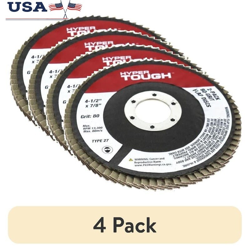 80 Grit Flap Discs 4 Pack Abrasive Material Angle Grinders Multi-Purpose Use