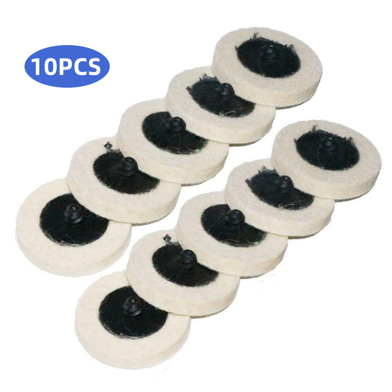 10PCS 2” Wool Buffing Polishing Pad Roll Lock Sanding Disc for Die Grinder Drill