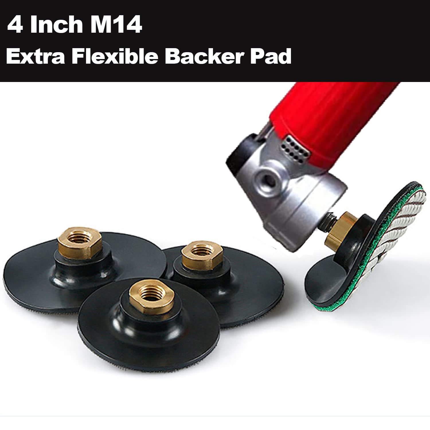 Hook and Loop Backer Pads,4 inch Hook and Loop Backing Pad for Grinder (2pcs-4″-