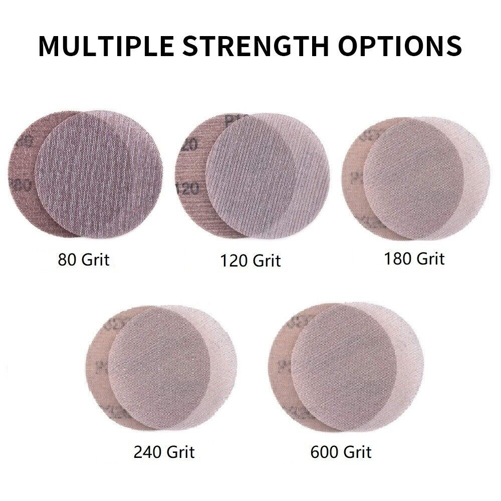 5in Mesh Net Disk Sanding Discs Hook & Loop Mesh Sand Paper 80~600 Grit Abrasive