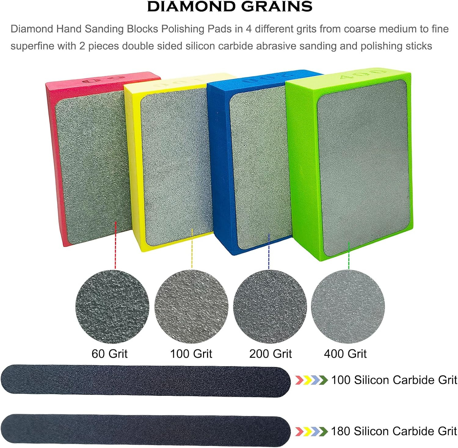 4 Pack Diamond Hand Polishing Pads Sharp Grinding Polishing Pad – Sanding Block