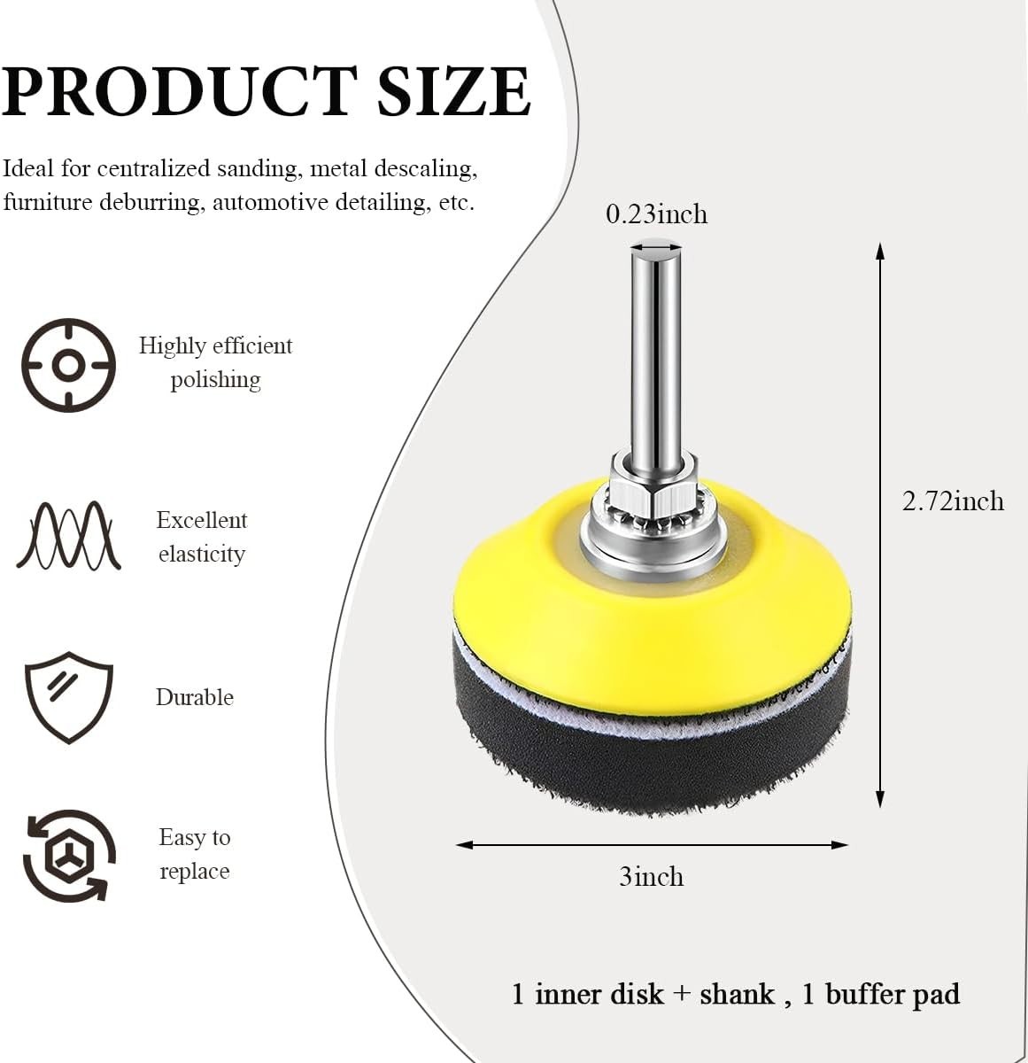 2-Piece 3-Inch Buffing & Polishing Discs for Drills & Grinders