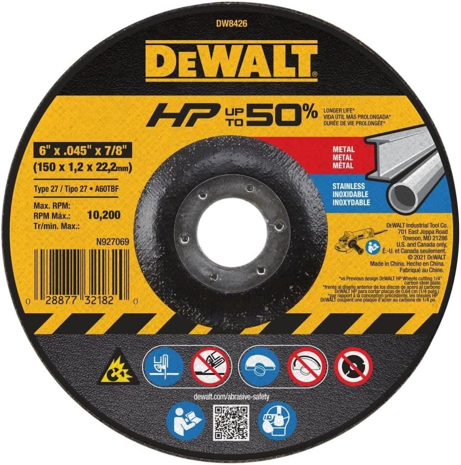 DEWALT Cutting Wheel 6 in. x .040 in. x 7/8 in. 60 Tooth (DW8725)