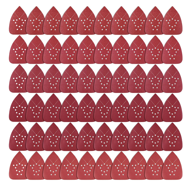 50PCS Mouse Detail Sanding Pads Hook Loop Sandpaper 60-220 Grit for Black+Decker