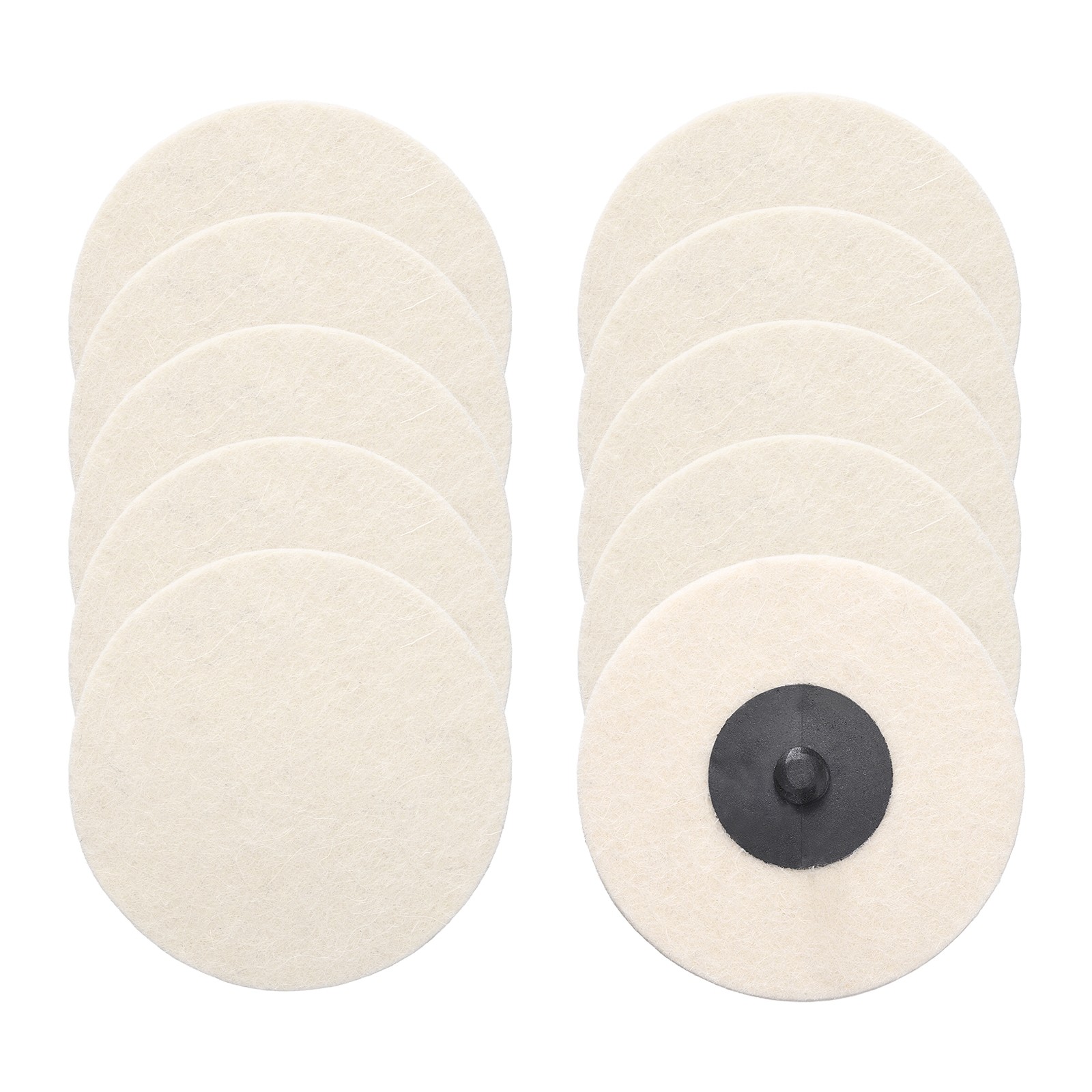 10 Pcs Wool Sanding Discs 3″, Felt Quick Change Sandpaper Discs, White