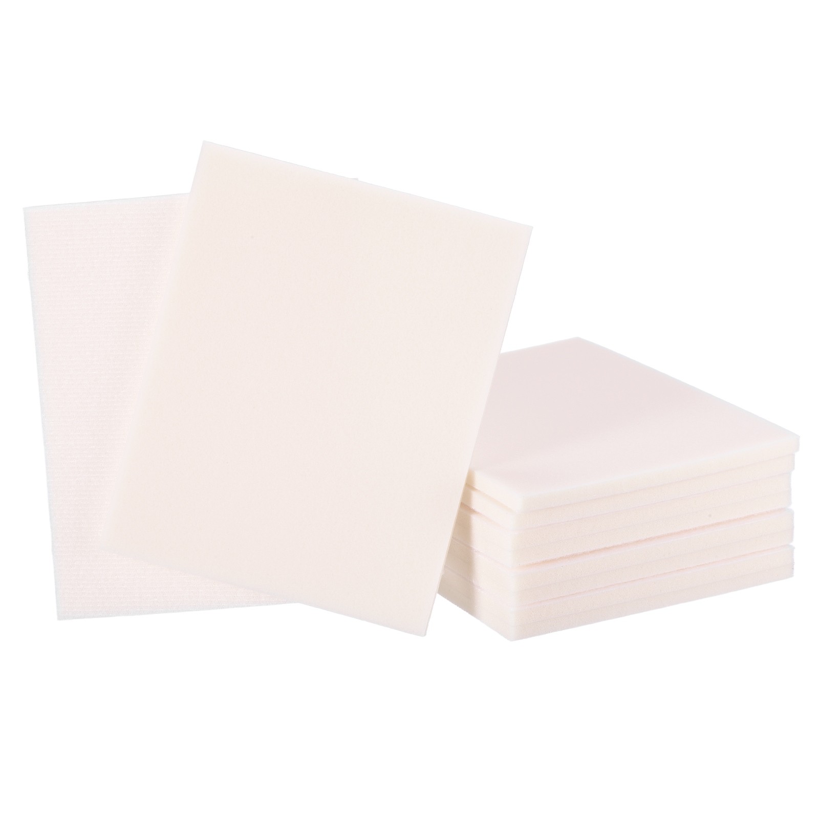 10 Pcs 1200-1500 Grit 5.5 x 4.5 Inch Hook & Loop Foam Sanding Blocks, White