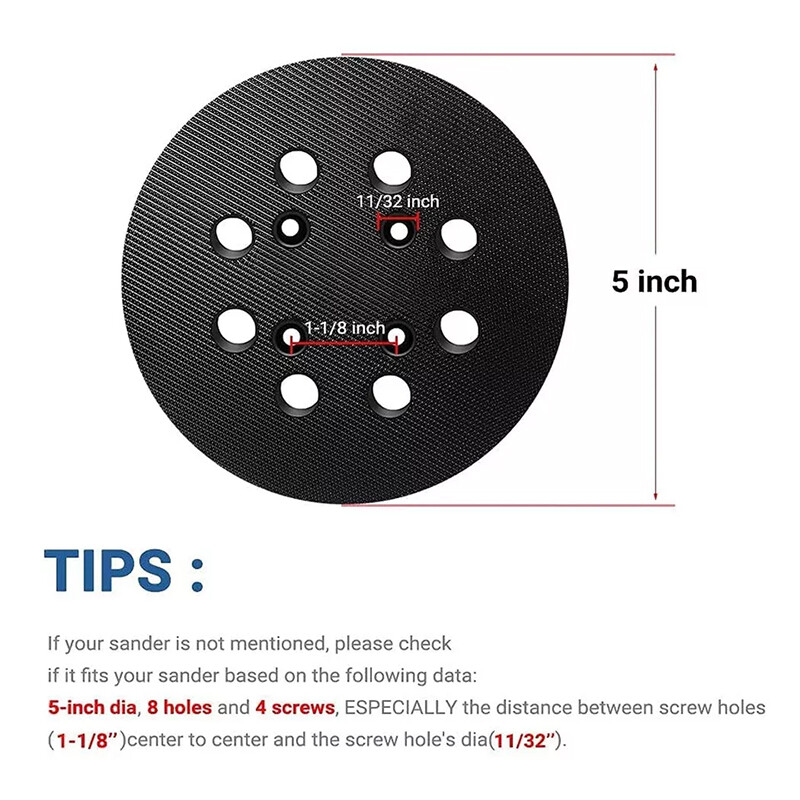 5″ 8 Hole Hook&Loop Sander Pad For Ridgid R2600 R2601 R2501 R8606 OE# 300527002