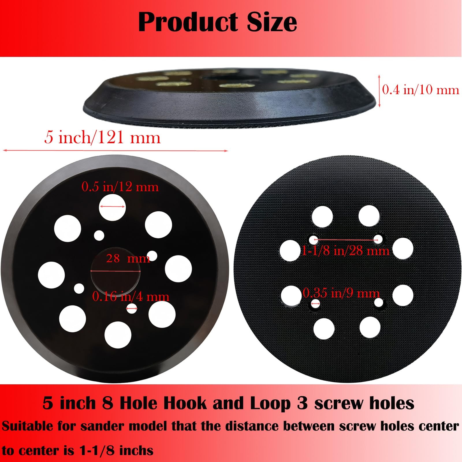 2 Pack 5 Inch 8 Hole HookandLoop Replacemet Sanding Pad for SKIL SR211601 SR6…